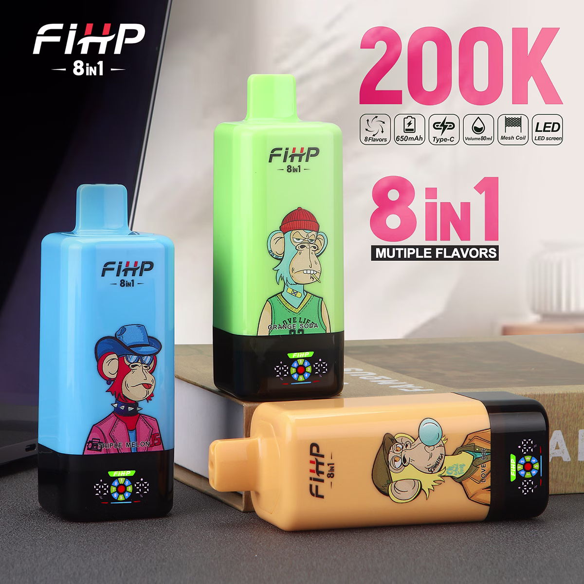 FIHP 8 IN 1 200K Puffs multi flavor vape FIHP 8 IN 1 200K Puffs multi flavor vape