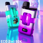 Fumot ECO 2in1 50000 Puffs dual flavor vape with crystal transparent design