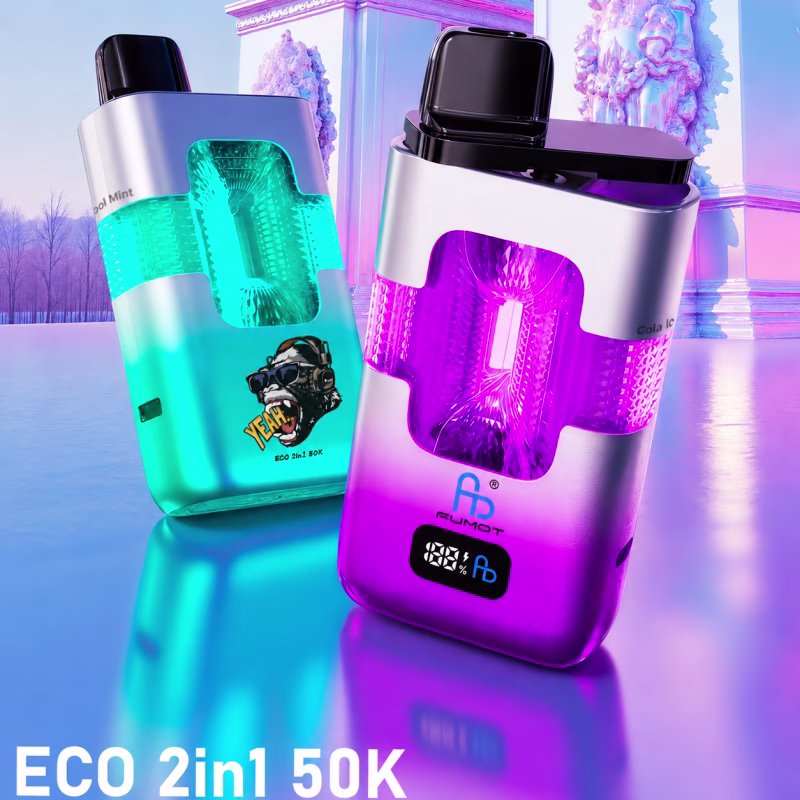 Fumot ECO 2in1 50000 Puffs dual flavor vape with crystal transparent design