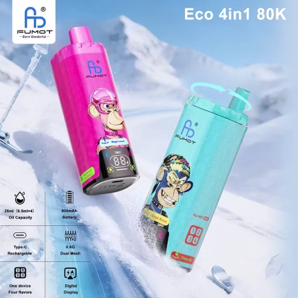Fumot ECO 4in1 80K Puffs four flavor vape with digital display