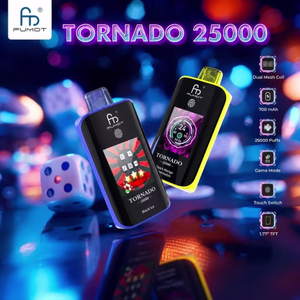 Fumot Tornado 25000 Puffs vape with 1.77 inch TFT screen