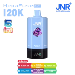 JNR HexaFause 120k Puffs Black Ice Peach Blueberry Candy Peach Ice Cola Ice Blueberry Red Raspberry Strawberry Kiwi