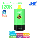 JNR HexaFause 120k Puffs Cool Mint Coconut Strawberry Juicy Peaches Kiwi Passion Fruit Guava Grapefruit Lemonade Ice Watermelon Ice