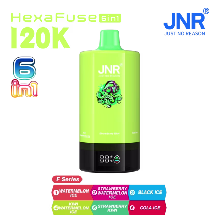 JNR HexaFause 120k Puffs Watermelon Ice Strawberry Watermelon Ice Black Ice Kiwi Watermelon Ice Strawberry Kiwi Cola Ice