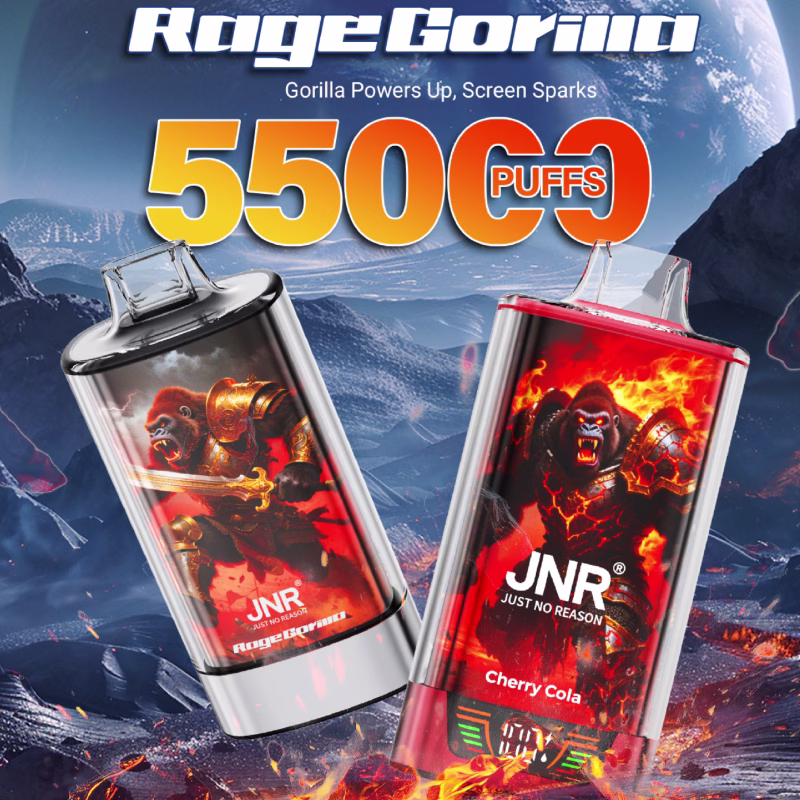 JNR RageGorilla 55000 Puffs vape with adjustable MTL DTL airflow