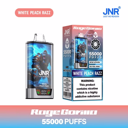 JNR RageGorilla 55000 Puffs – White Peach Razz flavor