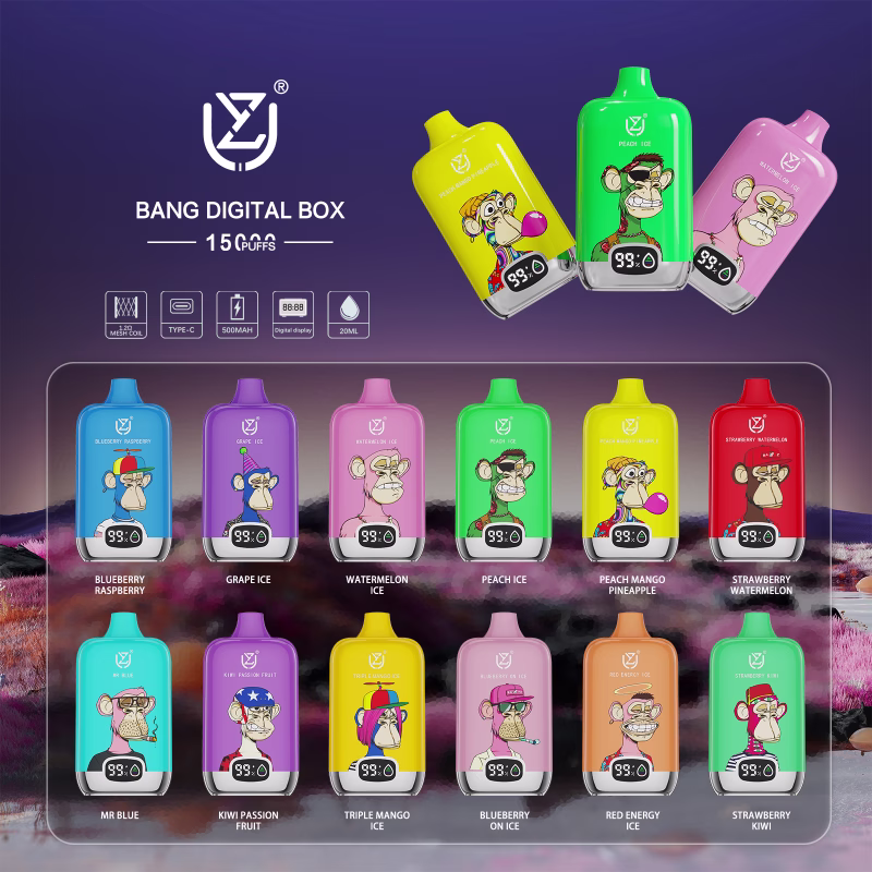 UZY Bang Digital 15000 Puffs available in 12 flavors