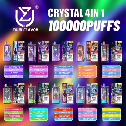 UZY Crystal 4 in 1 100000 Puffs with 10 four flavor sets