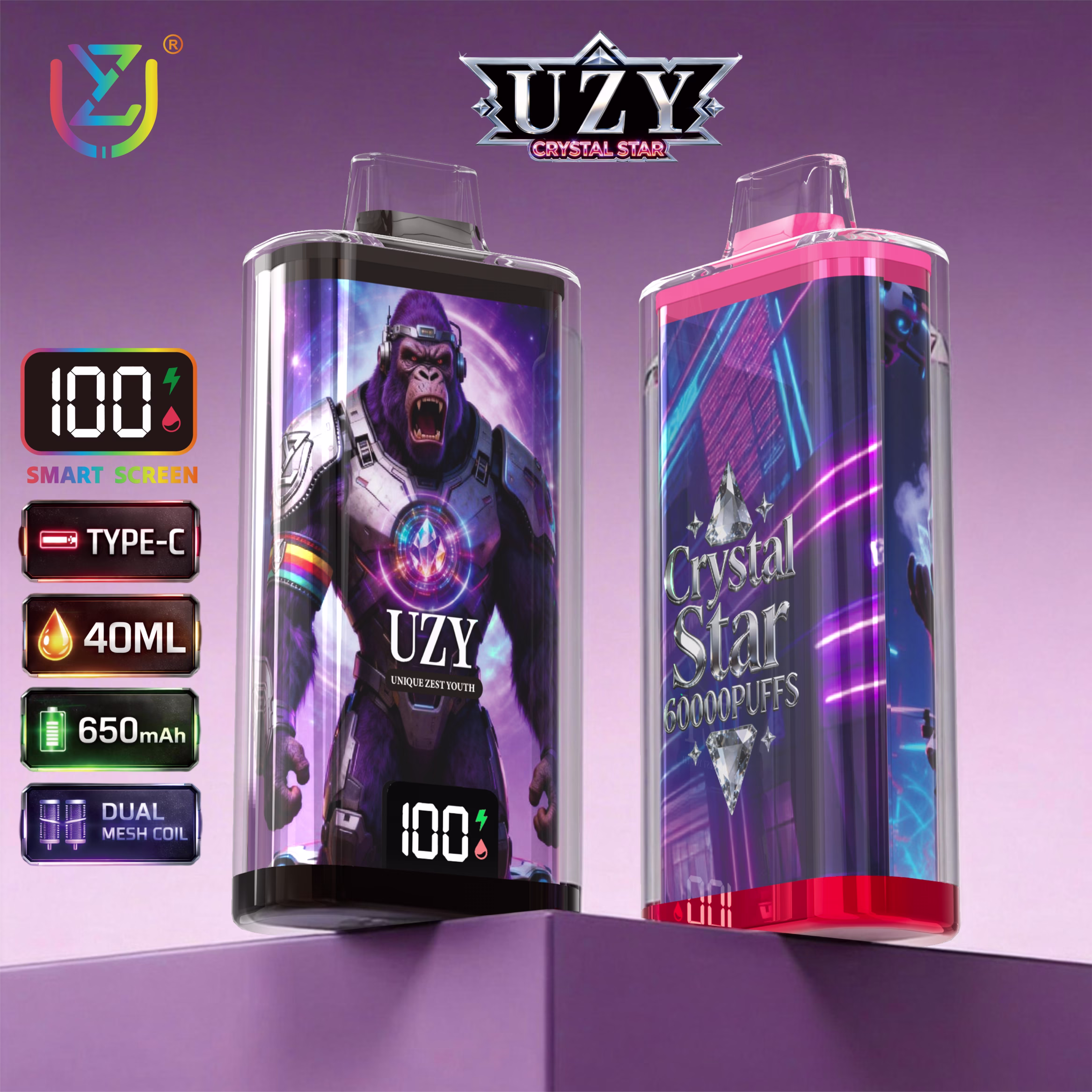 UZY Crystal Star 60000 Puffs transparent crystal vape UZY Crystal Star 60000 Puffs transparent crystal vape