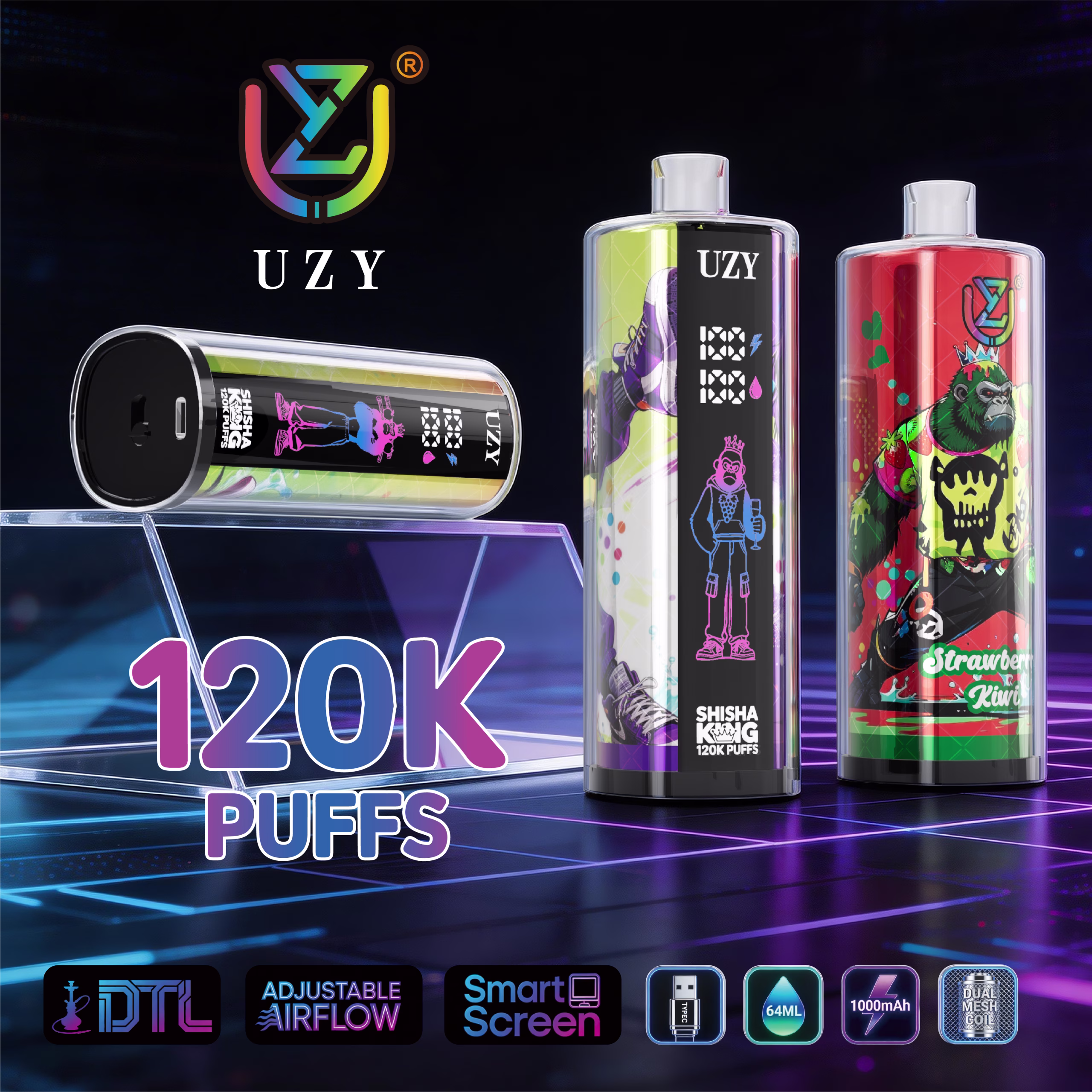 UZY SHISHA HOOKAH KING 120000 Puffs shisha vape UZY SHISHA HOOKAH KING 120000 Puffs shisha vape