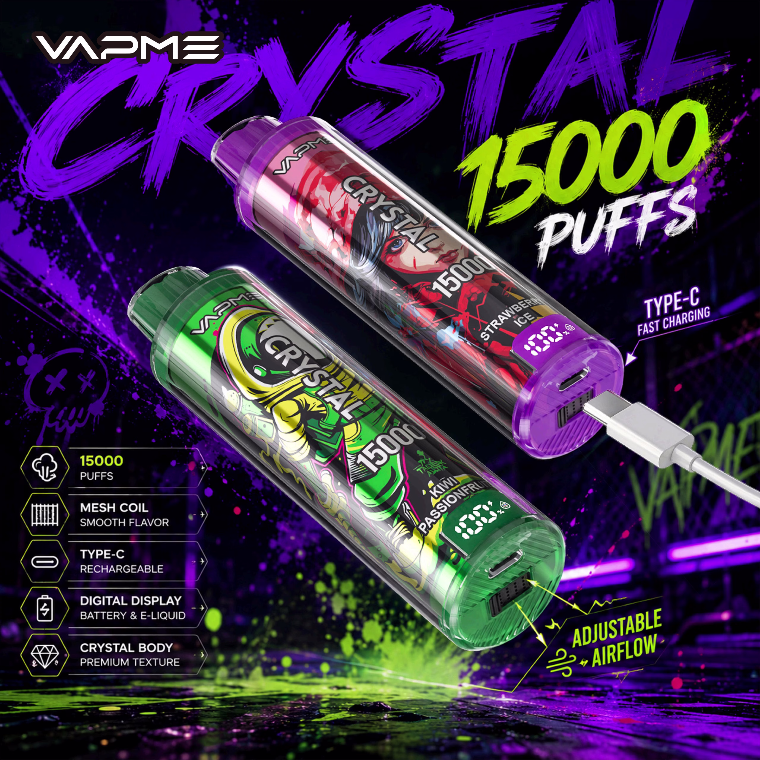 VAPME Crystal 15000 Puffs crystal design vape VAPME Crystal 15000 Puffs crystal design vape