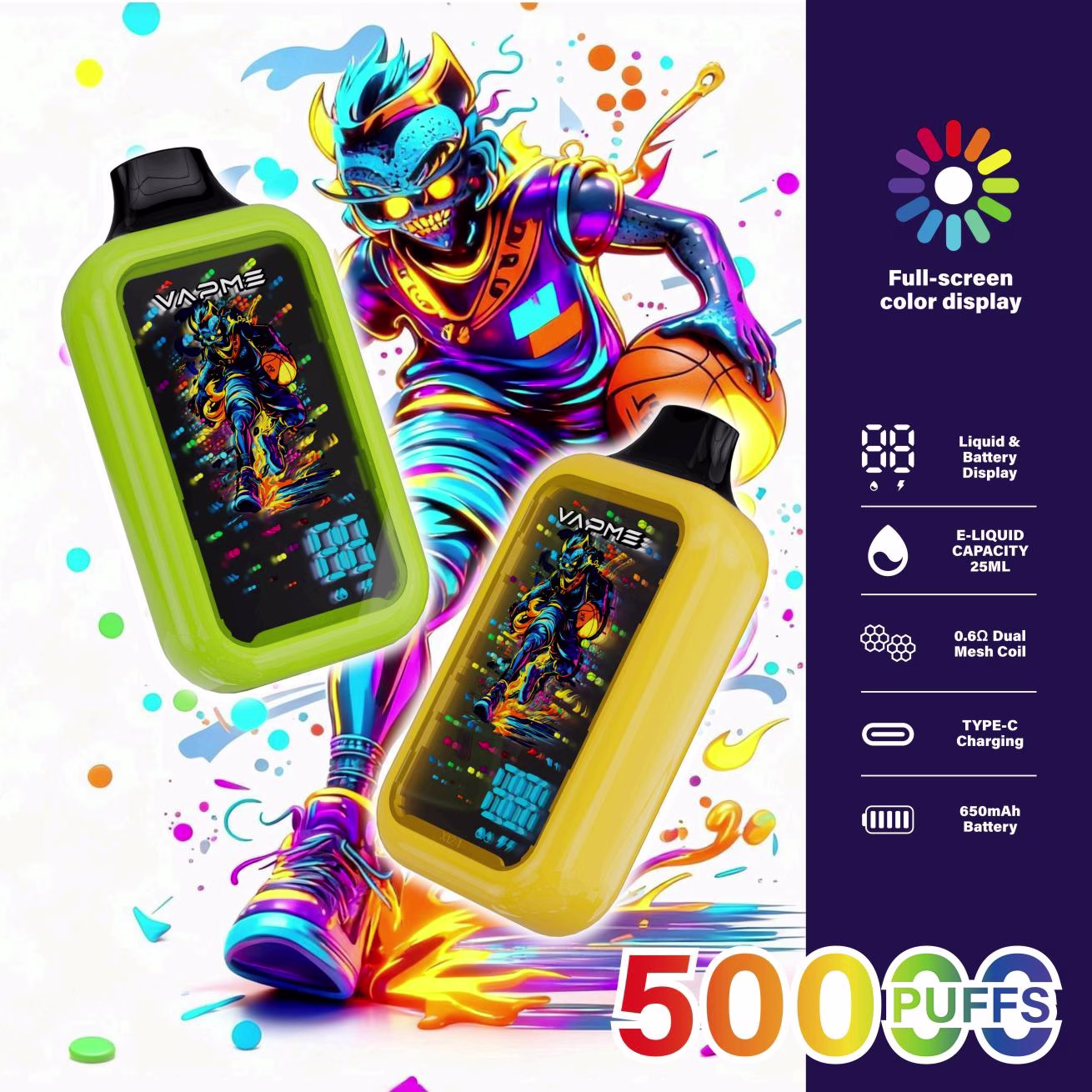 VAPME DIGITAL 50000 Puffs smart color screen vape VAPME DIGITAL 50000 Puffs smart color screen vape