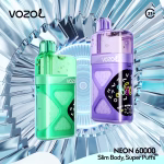 VOZOL NEON 60000 Puffs vape with transparent neon crystal style body