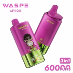 WASPE 3 in 1 60000 Puffs Strawberry Watermelon Strawberry Raspberry Candy Grape Ice