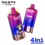 WASPE 4 in 1 100000 PUFFS Strawberry Raspberry Cherry Crazy Cherry Ice Blue Cherry Ice Cola Ice