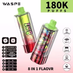 WASPE 8 IN 1 Crystal 180k Puffs Blackberry Ice Double Apple Black Dragon Ice Strawberry Kiwi