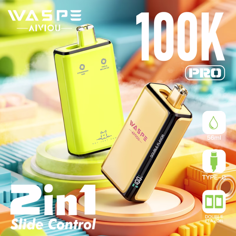 WASPE Double Flavor 100K Pro dual flavor vape with LED display