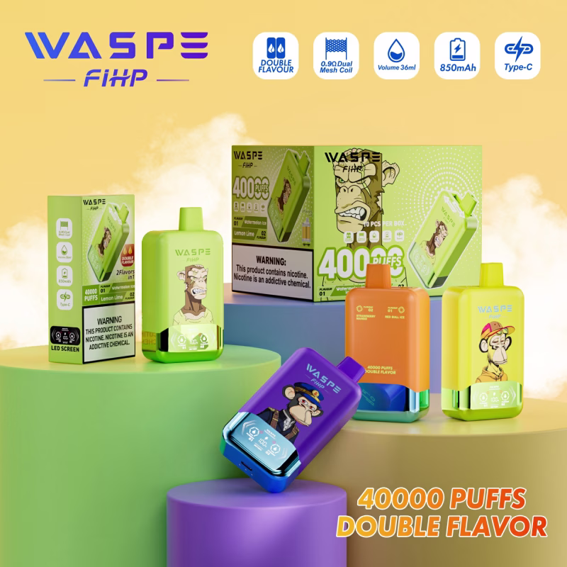WASPE Double Flavor 40000 Puffs dual flavor vape with LED display